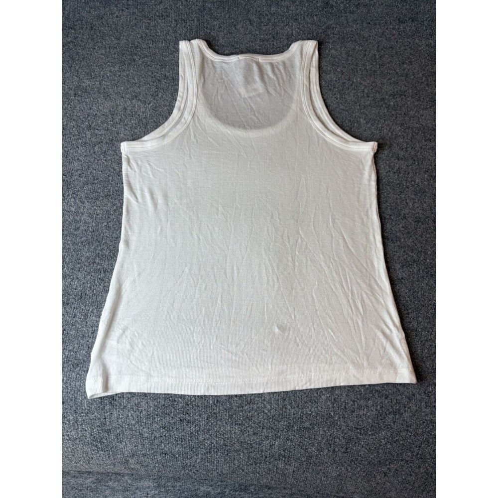 ATM Tank Top Women X Large White Melillo Ribbed Boy Basic Tank Top XL AW1176JAY - Picture 2 of 8